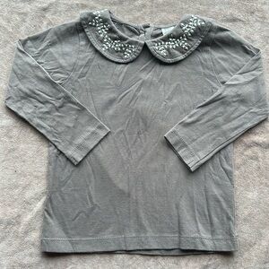 Kate Quinn embroidered collar long sleeve shirt